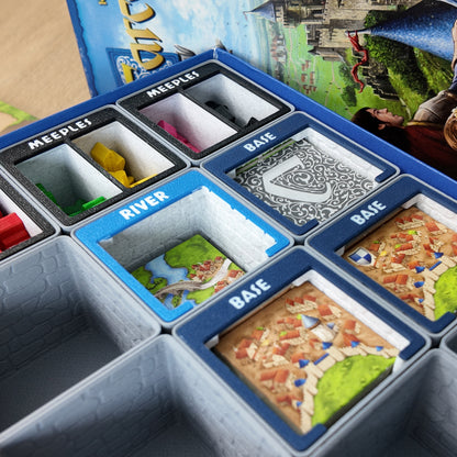 Carcassonne Organizer Stone Marble Themed Gridfinity Fits 2nd 3rd Edition 3D Printed Board Game Storage Solution