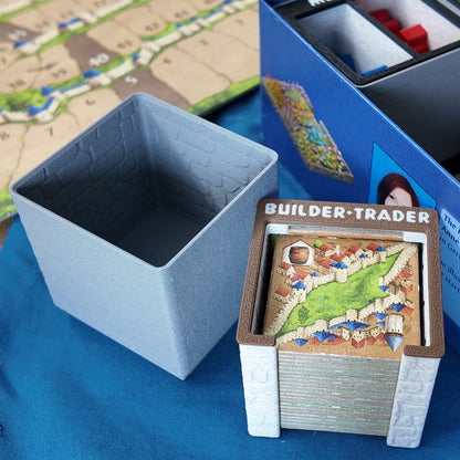 Carcassonne Organizer Stone Marble Themed Gridfinity Fits 2nd 3rd Edition 3D Printed Board Game Storage Solution