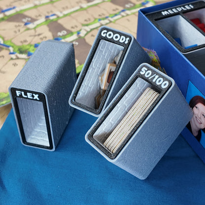 Carcassonne Organizer Stone Marble Themed Gridfinity Fits 2nd 3rd Edition 3D Printed Board Game Storage Solution