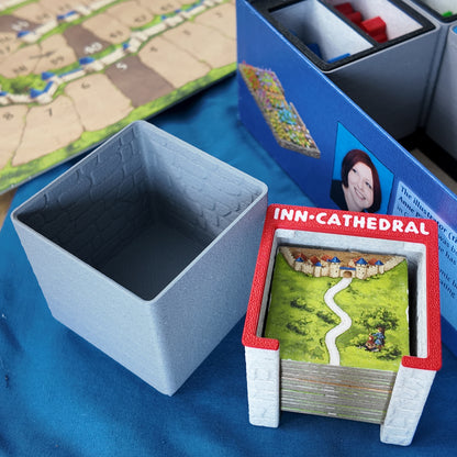 Carcassonne Organizer Stone Marble Themed Gridfinity Fits 2nd 3rd Edition 3D Printed Board Game Storage Solution