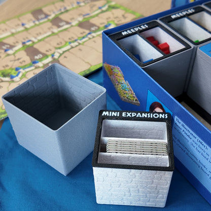 Carcassonne Organizer Stone Marble Themed Gridfinity Fits 2nd 3rd Edition 3D Printed Board Game Storage Solution