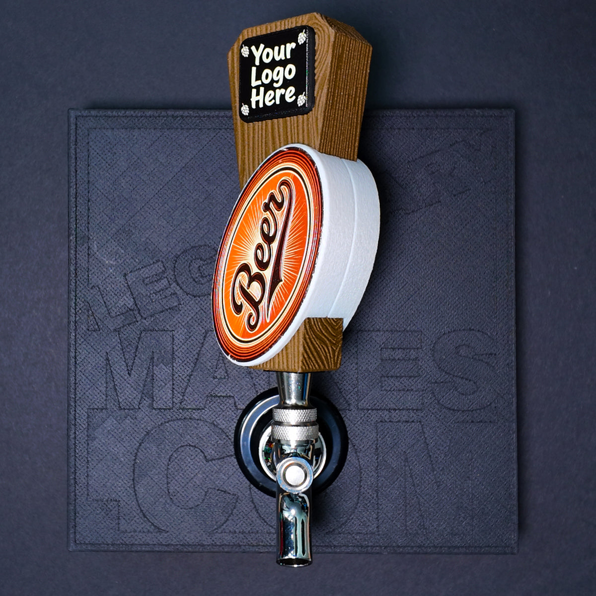 Beer Tap Handle — VersaTap™ Hug — Magnetic Wood PLA Kegerator Handle