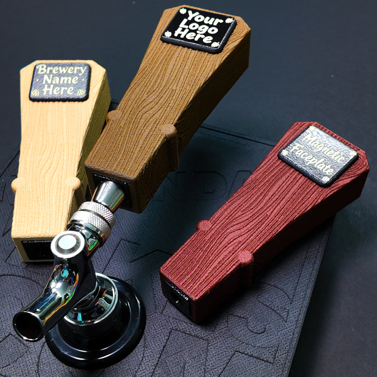 Beer Tap Handle — VersaTap™ Hug — Magnetic Wood PLA Kegerator Handle