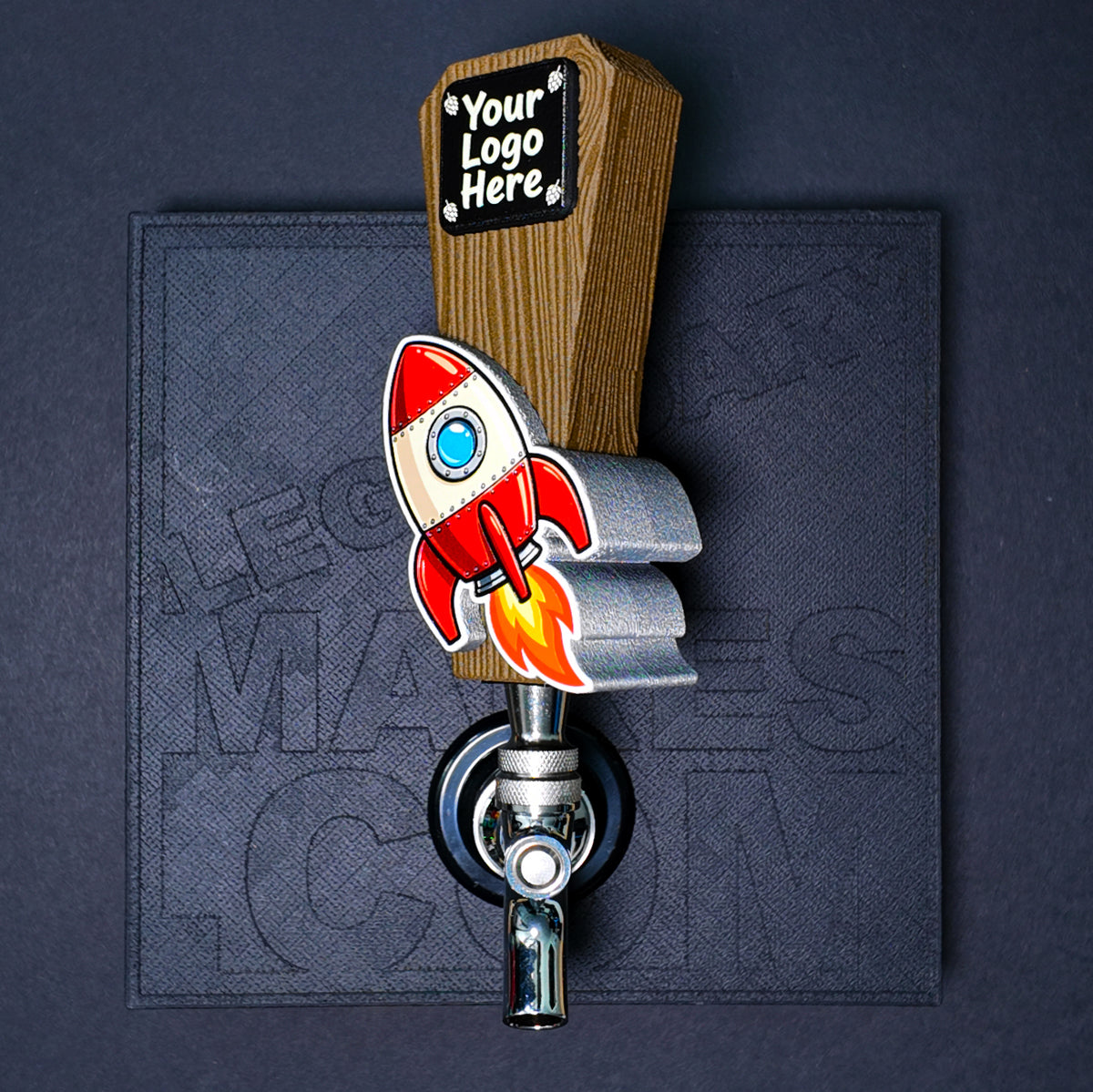 Beer Tap Handle — VersaTap™ Hug — Magnetic Wood PLA Kegerator Handle